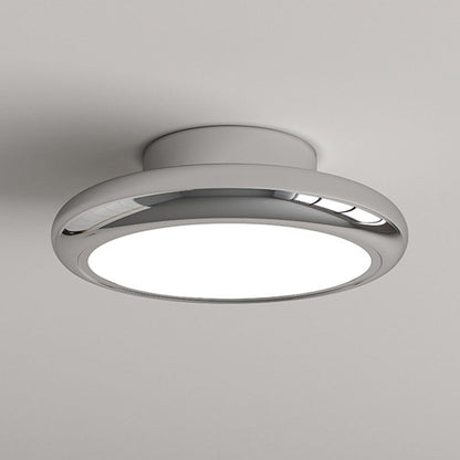 Modern Minimalist Iron Acrylic Round LED Semi-Flush Mount Ceiling Light For Bedroom