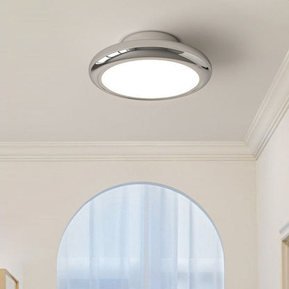 Modern Minimalist Iron Acrylic Round LED Semi-Flush Mount Ceiling Light For Bedroom