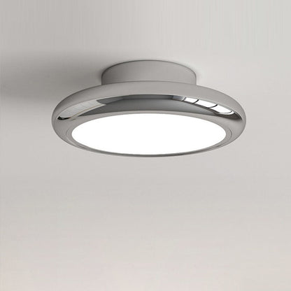 Modern Minimalist Iron Acrylic Round LED Semi-Flush Mount Ceiling Light For Bedroom