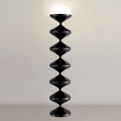 Contemporary Scandinavian Iron Acrylic Cream Round 1-Light Standing Floor Lamp For Bedroom