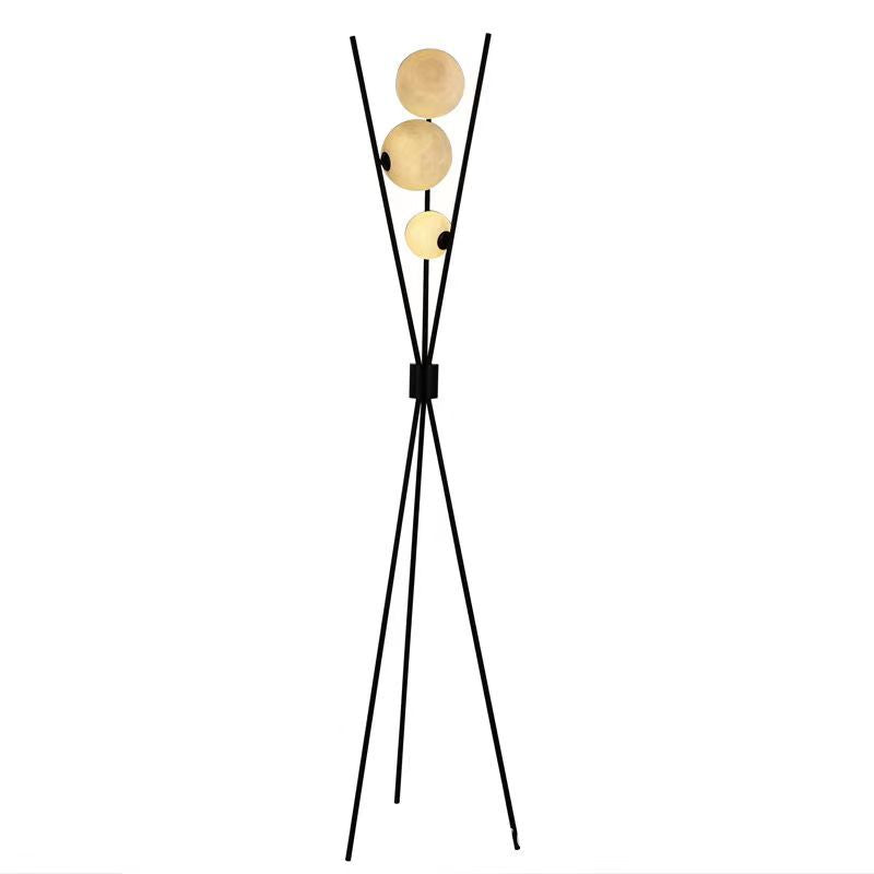 Contemporary Scandinavian Iron PLA Moon 3-Light Standing Floor Lamp For Bedroom