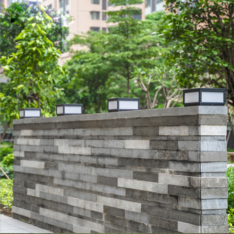 Modern Art Deco Waterproof Aluminum Glass Square 1/2 Light Landscape Lighting Outdoor Light For Outdoor Patio