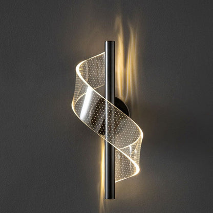 Contemporary Scandinavian Iron Acrylic Linear LED Wall Sconce Lamp For Bedroom