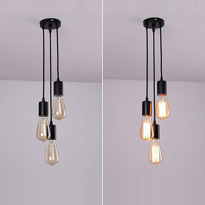 Contemporary Retro Iron Glass Linear 3-Light Chandelier For Living Room