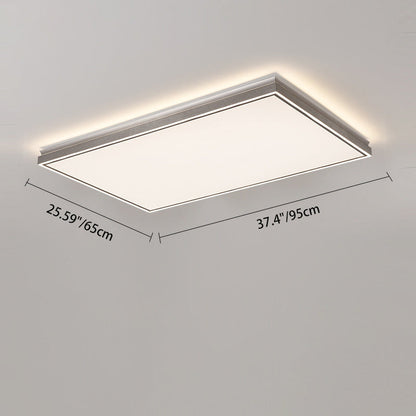 Modern Minimalist Aluminum Iron Acrylic Round Square Rectangle LED Flush Mount Ceiling Light For Living Room