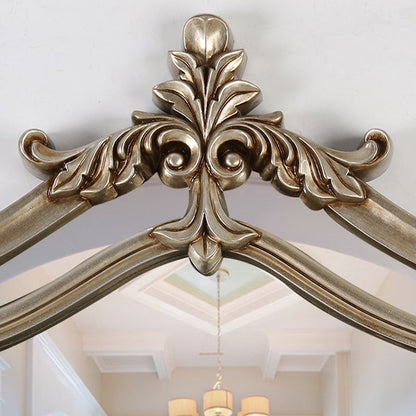 Contemporary Luxury Rectangular Carved Design Glass Polyurethane Velvet Wall Mirror For Bedroom