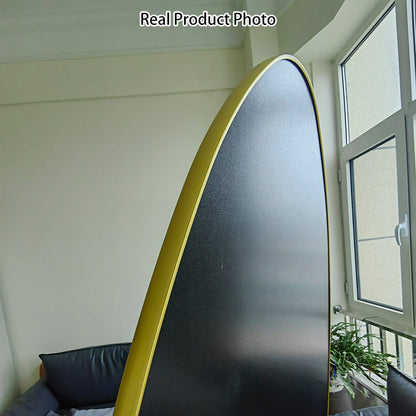 Modern Minimalist Curved Glass Aluminum Alloy Medium Density Fiberboard Wall Mirror For Bedroom