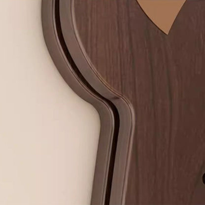 Contemporary Creative Particleboard Glass Bear-shaped Sliding Wall Mirror With DIY Pegboard Storage For Bedroom & Living Room