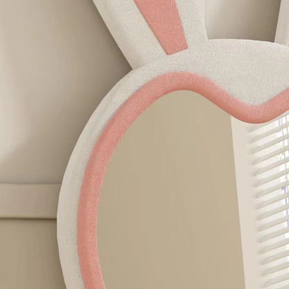 Contemporary Creative HDF Velvet Sponge Rabbit-Shaped Full-Length Floor Mirror For Bedroom & Living Room