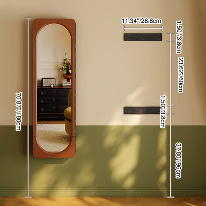 Multi-Functional Space-Saving Wall-Mounted Full-Length Wall Mirror - French Mirror With Hidden Storage & Wardrobe Organizer For Bedroom