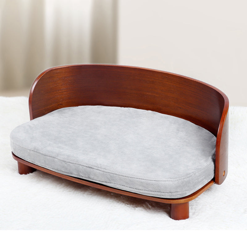 Modern Minimalist Rectangular Curved Medium Density Fiberboard Velvet Cat Bed Dog Bed For Bedroom