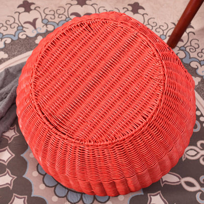 Contemporary Creative Apple-Shaped PP/PE Rattan Velvet Cat Bed With Toy Ball For Bedroom