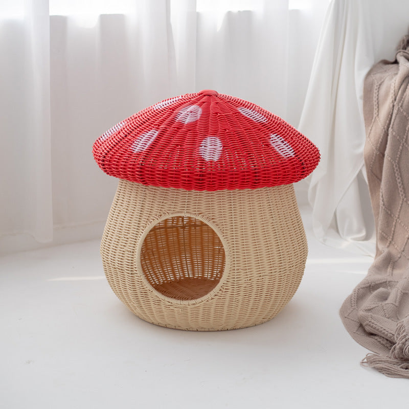 Contemporary Creative Cylindrical Mushroom-Shaped PP Cat Bed For Bedroom