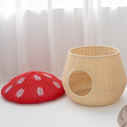 Contemporary Creative Cylindrical Mushroom-Shaped PP Cat Bed For Bedroom