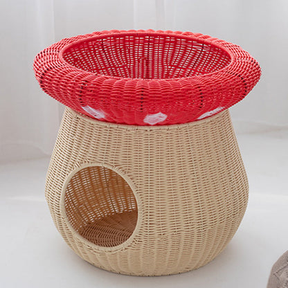 Contemporary Creative Cylindrical Mushroom-Shaped PP Cat Bed For Bedroom