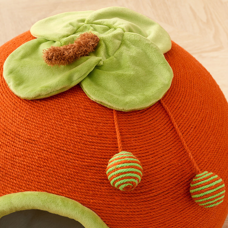 Contemporary Creative Spherical Round Hemp Rope Foam Sherpa Fabric Velvet Anti-Slip Dotted Fabric Cat Bed Toy Ball For Bedroom