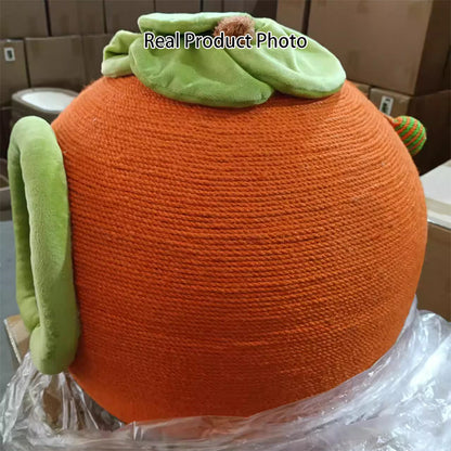 Contemporary Creative Spherical Round Hemp Rope Foam Sherpa Fabric Velvet Anti-Slip Dotted Fabric Cat Bed Toy Ball For Bedroom