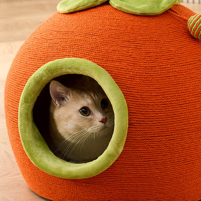 Contemporary Creative Spherical Round Hemp Rope Foam Sherpa Fabric Velvet Anti-Slip Dotted Fabric Cat Bed Toy Ball For Bedroom