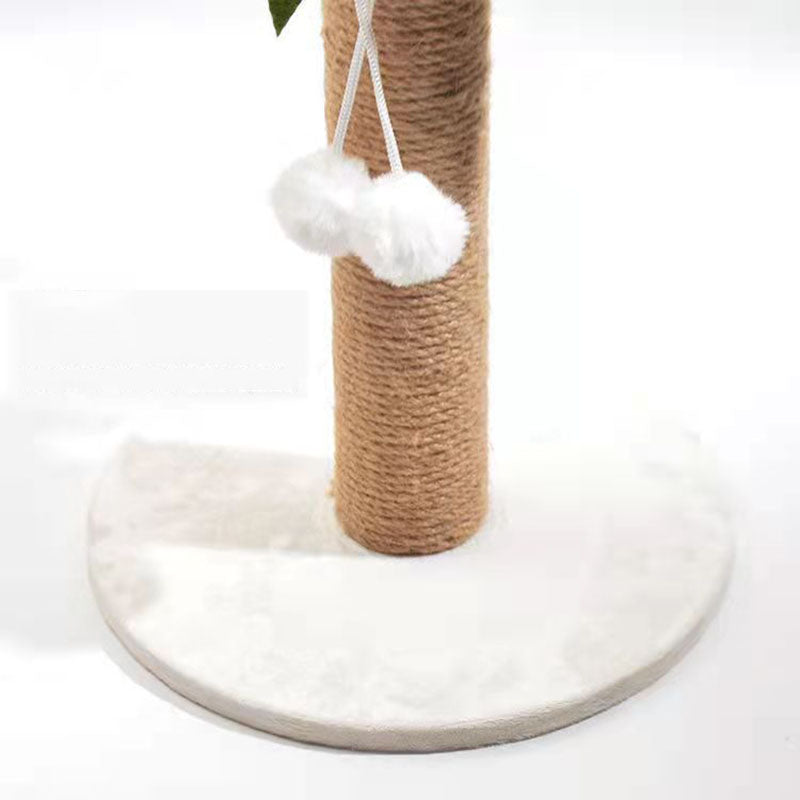 Contemporary Creative Coconut Tree-Shaped Sisal Felt Paper Tube Medium Density Fiberboard Velvet Cat Scratching Post Toy Ball For Living Room