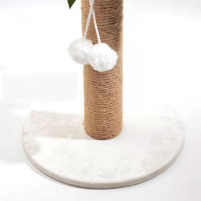 Contemporary Creative Coconut Tree-Shaped Sisal Felt Paper Tube Medium Density Fiberboard Velvet Cat Scratching Post Toy Ball For Living Room
