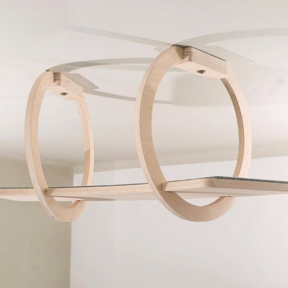 Modern Minimalist Round Curved Skybridge Plywood Felt Cat Tree & Condo 1/2 Hammock For Living Room