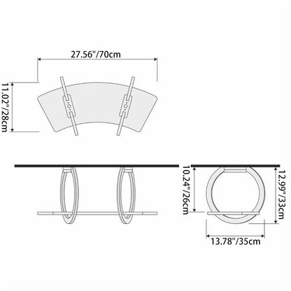 Modern Minimalist Round Curved Skybridge Plywood Felt Cat Tree & Condo 1/2 Hammock For Living Room