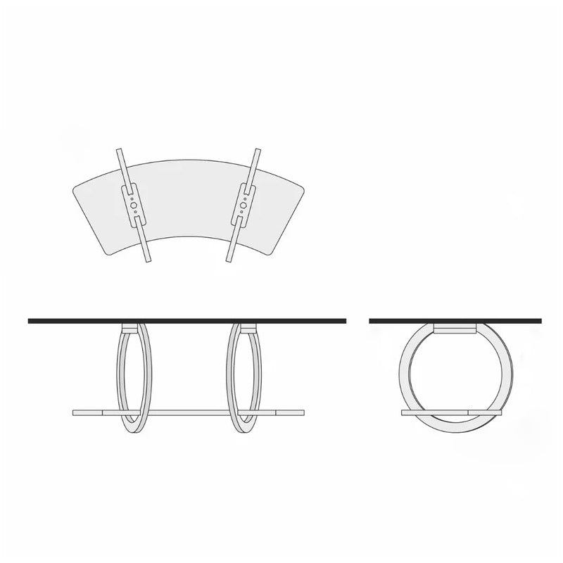 Modern Minimalist Round Curved Skybridge Plywood Felt Cat Tree & Condo 1/2 Hammock For Living Room