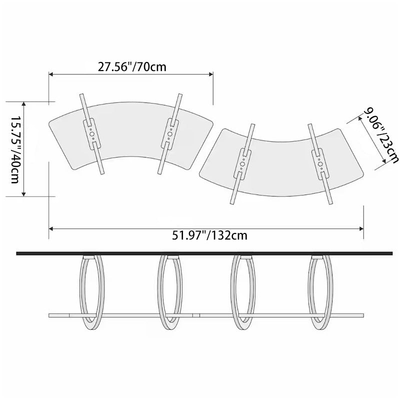 Modern Minimalist Round Curved Skybridge Plywood Felt Cat Tree & Condo 1/2 Hammock For Living Room
