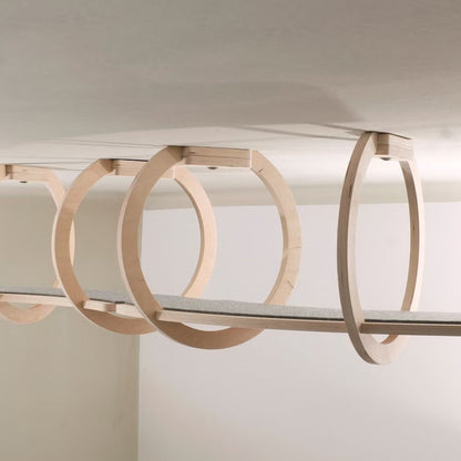 Modern Minimalist Round Curved Skybridge Plywood Felt Cat Tree & Condo 1/2 Hammock For Living Room