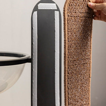 Modern Minimalist Cylindrical Iron Acrylic Hemp Rope Cat Tree & Condo 3-Perch For Living Room