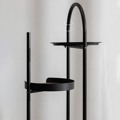 Modern Minimalist Cylindrical Iron Acrylic Hemp Rope Cat Tree & Condo 3-Perch For Living Room