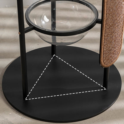Modern Minimalist Cylindrical Iron Acrylic Hemp Rope Cat Tree & Condo 3-Perch For Living Room