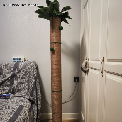 Contemporary Creative Cylindrical Tree-Shaped Sisal Medium Density Fiberboard Plastic Paper Tube Cat Scratching Post With Plants For Living Room