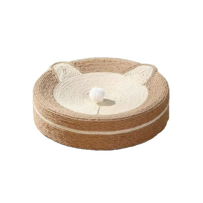 Modern Minimalist Cylindrical Round Sisal Foam Cat Scratching Post & Scratching Board With Toy Ball For Living Room