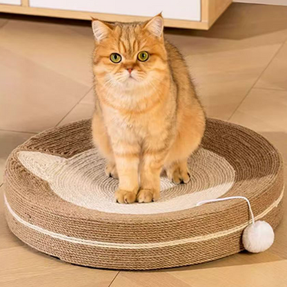 Modern Minimalist Cylindrical Round Sisal Foam Cat Scratching Post & Scratching Board With Toy Ball For Living Room