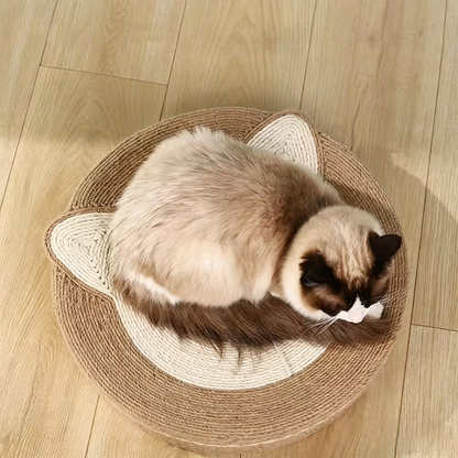 Modern Minimalist Cylindrical Round Sisal Foam Cat Scratching Post & Scratching Board With Toy Ball For Living Room