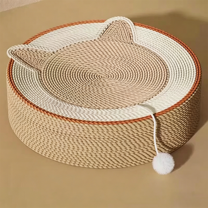 Modern Minimalist Cylindrical Round Sisal Foam Cat Scratching Post & Scratching Board With Toy Ball For Living Room