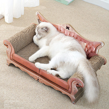 Contemporary Luxury Rectangular Corrugated Paper Medium Density Fiberboard Cat Bed For Living Room