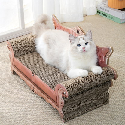 Contemporary Luxury Rectangular Corrugated Paper Medium Density Fiberboard Cat Bed For Living Room