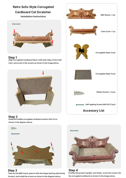 Contemporary Luxury Rectangular Corrugated Paper Medium Density Fiberboard Cat Bed For Living Room