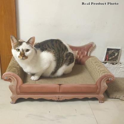 Contemporary Luxury Rectangular Corrugated Paper Medium Density Fiberboard Cat Bed For Living Room