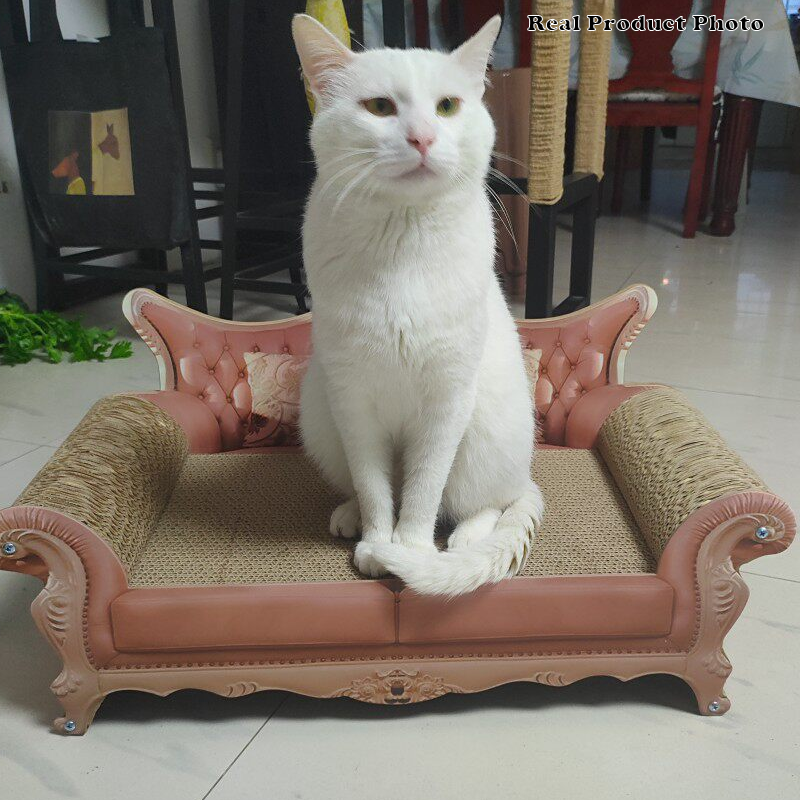 Contemporary Luxury Rectangular Corrugated Paper Medium Density Fiberboard Cat Bed For Living Room