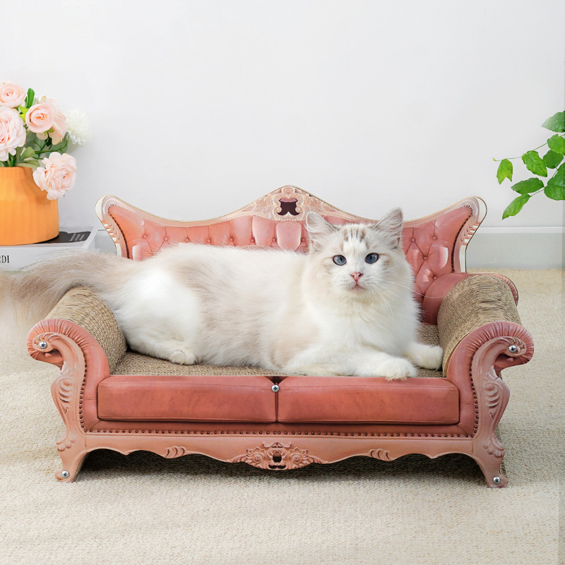 Contemporary Luxury Rectangular Corrugated Paper Medium Density Fiberboard Cat Bed For Living Room