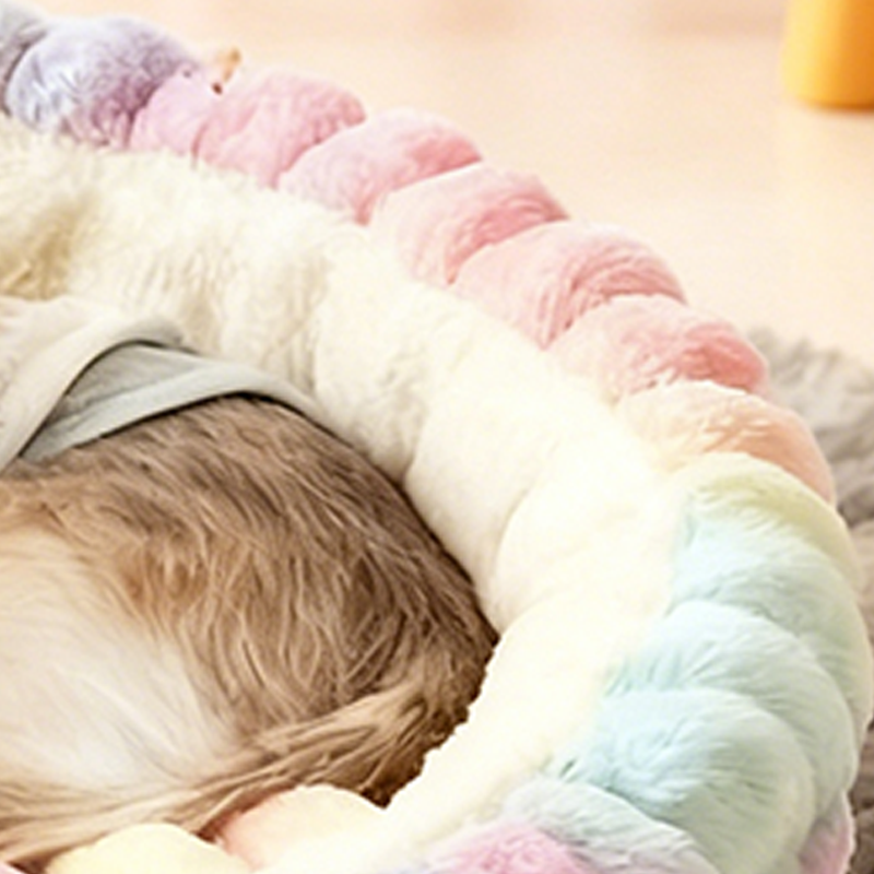 Modern Minimalist Round Cylindrical Velvet PP Cotton Cat Bed & Dog Bed For Bedroom