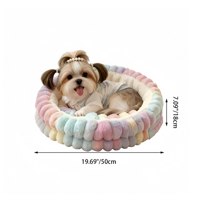 Modern Minimalist Round Cylindrical Velvet PP Cotton Cat Bed & Dog Bed For Bedroom