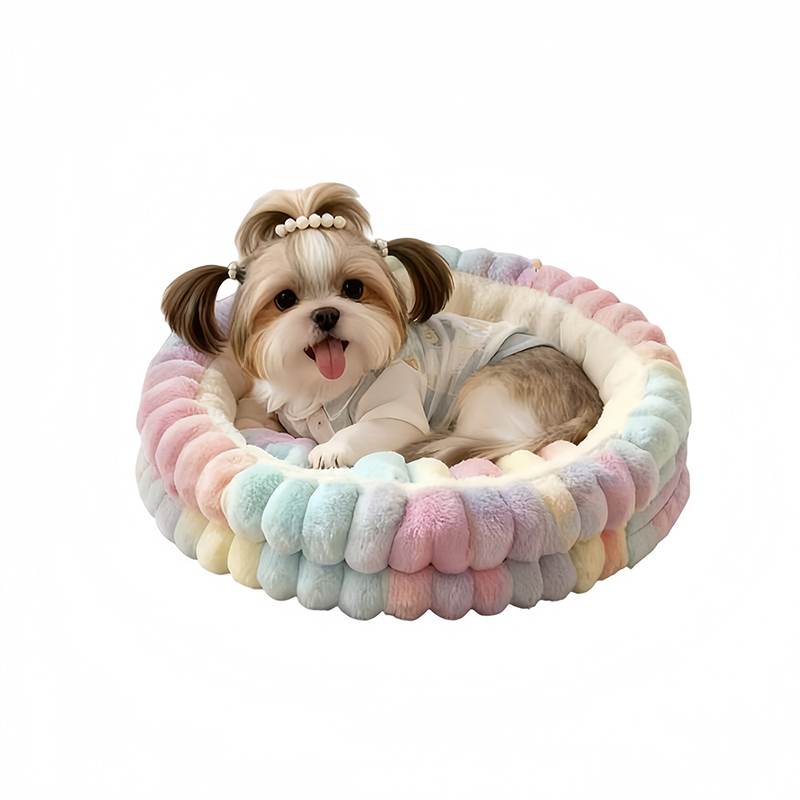 Modern Minimalist Round Cylindrical Velvet PP Cotton Cat Bed & Dog Bed For Bedroom
