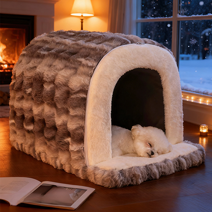 Modern Minimalist Cylindrical Velvet Latex Anti-Slip Dotted Fabric Cat Bed & Dog Bed For Bedroom
