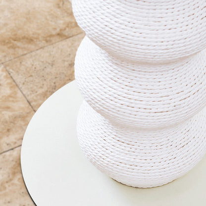 Modern Minimalist Cylindrical Wave-Patterned Paper Rattan Steel Cat Scratching Post For Living Room