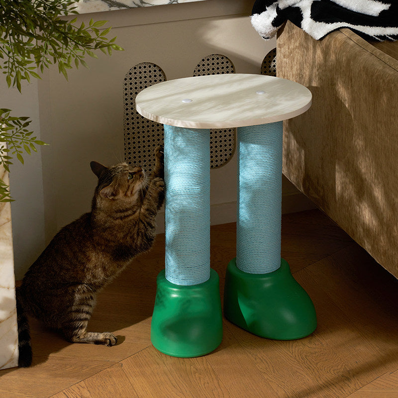 Contemporary Creative Cylindrical Boot-Shaped HDPE Paper Rope Fleece Cat Tree & Condo 1 - Condo For Living Room