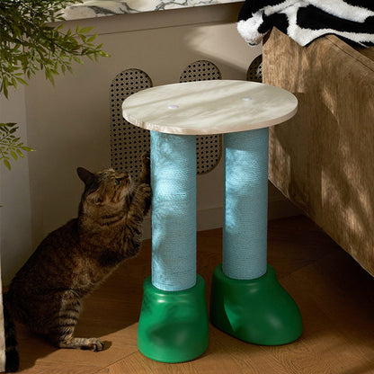 Contemporary Creative Cylindrical Boot-Shaped HDPE Paper Rope Fleece Cat Tree & Condo 1 - Condo For Living Room